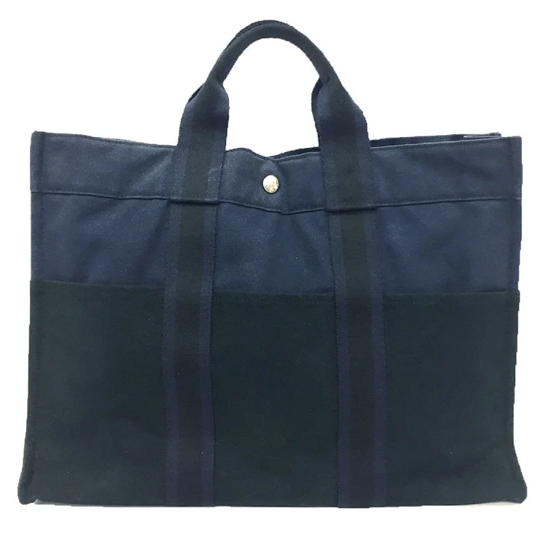 Hermes  Navy Canvas Tote Bag (Pre-Owned)