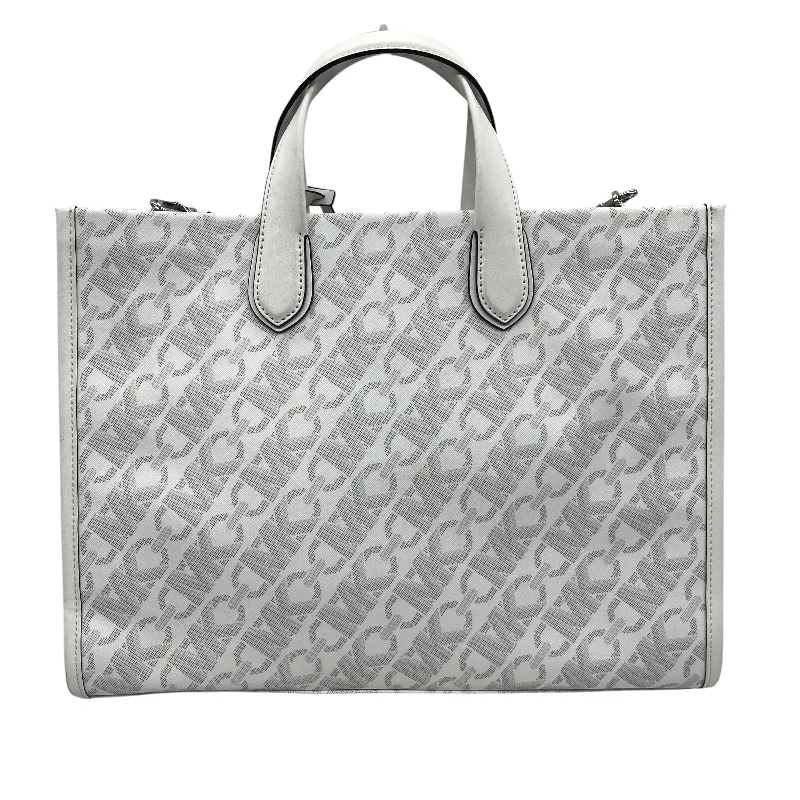 Tote Designer By Michael Kors In Grey & White, Size:Medium