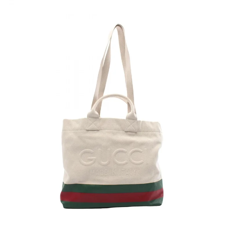 Gucci  ivory  Color Canvas Tote Bag (Pre-Owned)