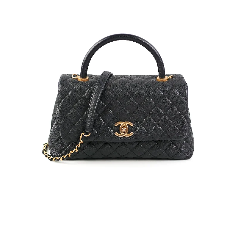 Chanel Coco Handle Caviar Medium Black