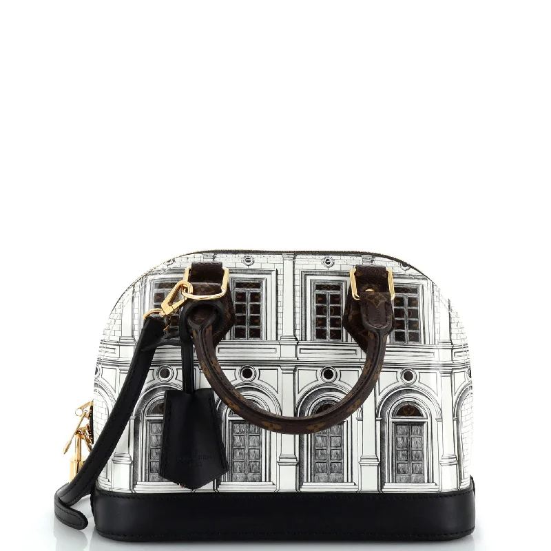 Alma Handbag Limited Edition Fornasetti Architettura Print Leather and Monogram Canvas BB