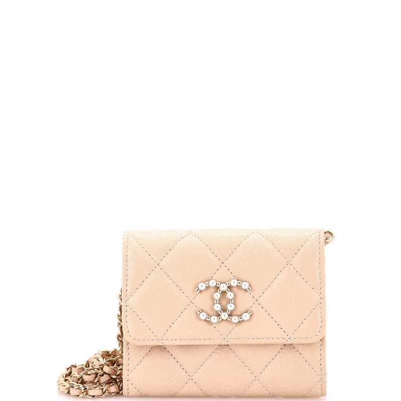 Coco Candy Card Holder on Chain Quilted Caviar