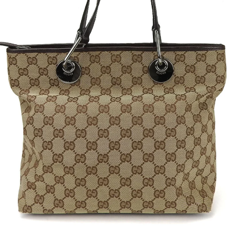 Gucci Gg Canvas    Canvas Leather Tote Bag (Pre-Owned)