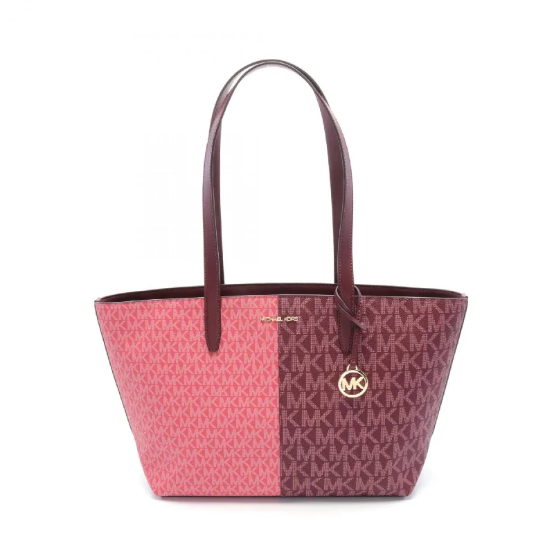 Michael Kors  pink Coated Canvas Leather Tote Bag Weekend Bag (Pre-Owned)