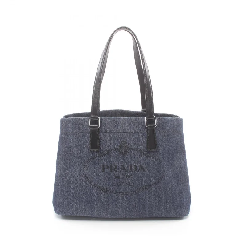 Prada  Navy blue Leather Tote Bag (Pre-Owned)