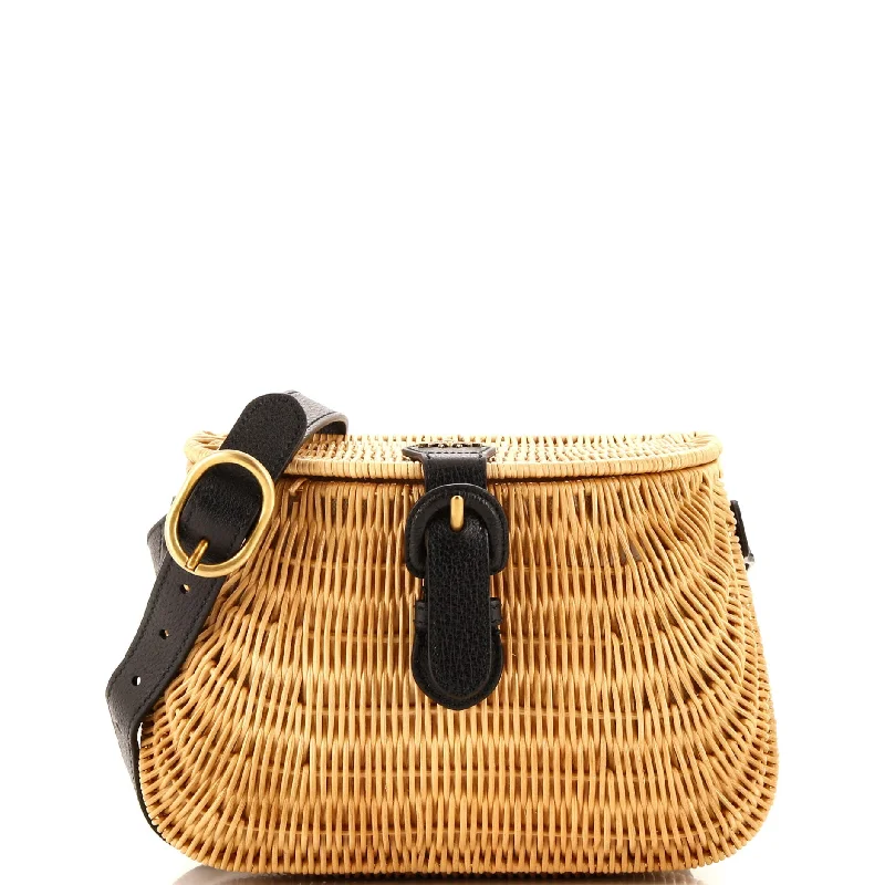 Vimni Shoulder Bag Wicker and Leather