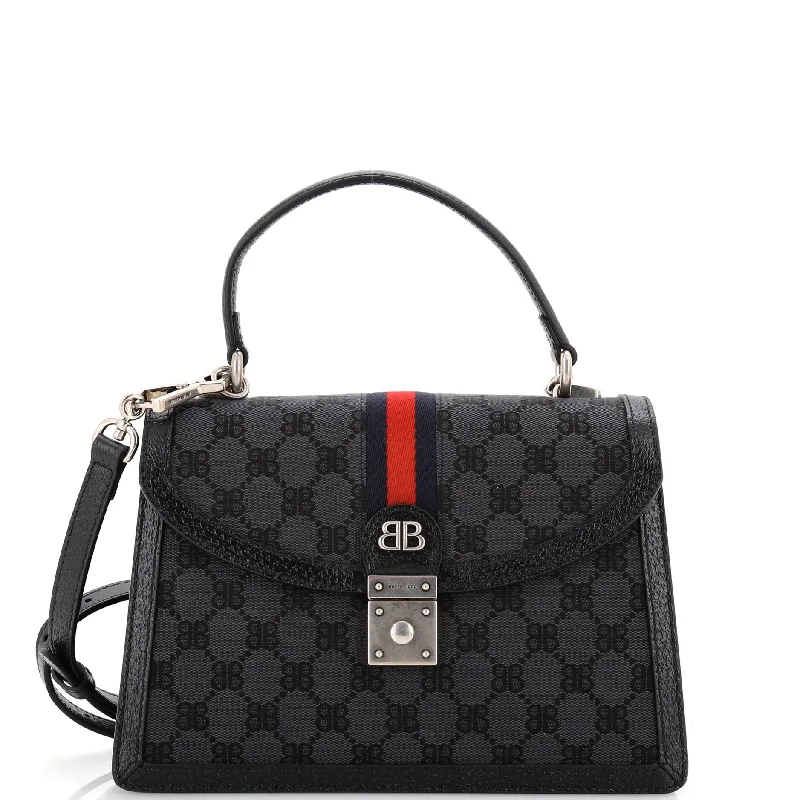 x Gucci The Hacker Project Top Handle Bag BB Coated Canvas Small