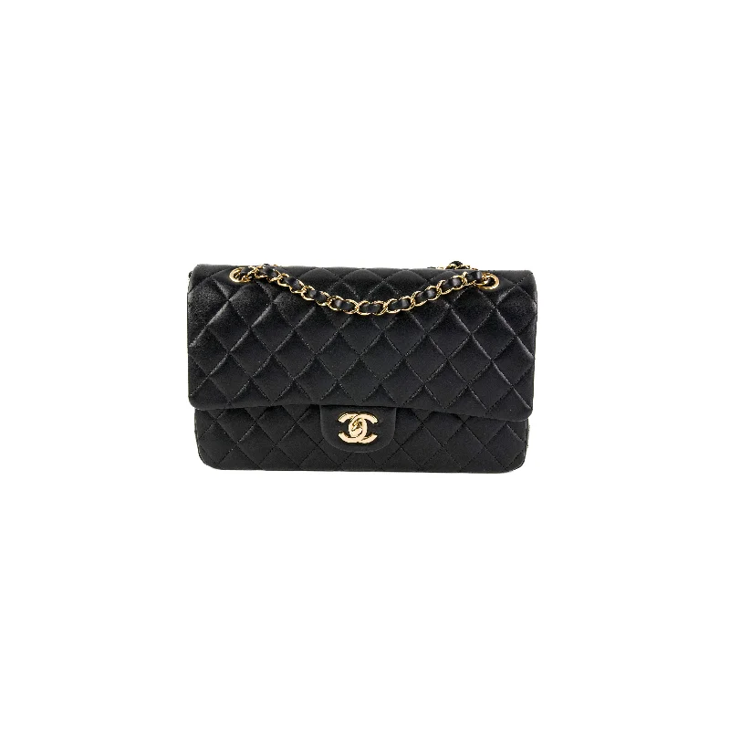 Chanel Classic Flap Medium/Large Lambskin Black Bag - Microchipped