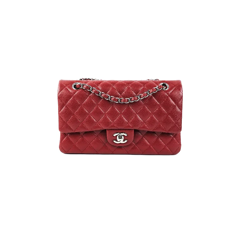 Chanel Medium/Large Caviar Double Classic Flap Red