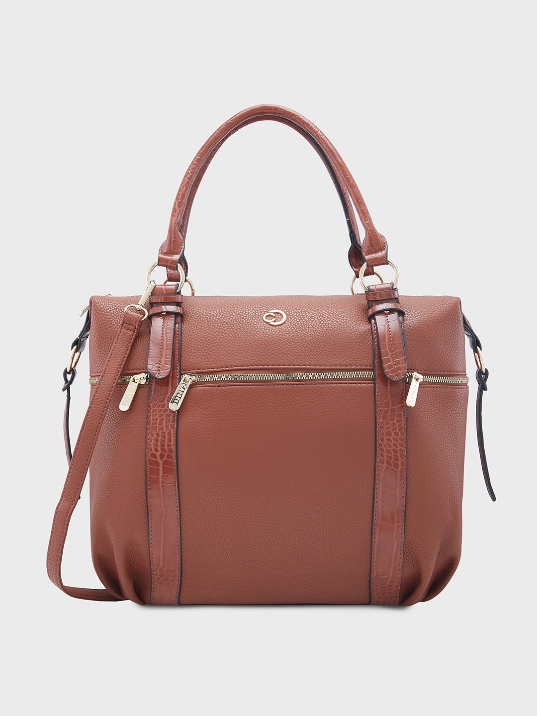 Caprese Nicole Satchel XL Tan