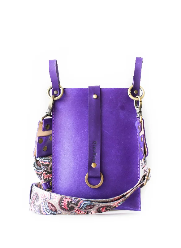 Purple Leather Phone Bag