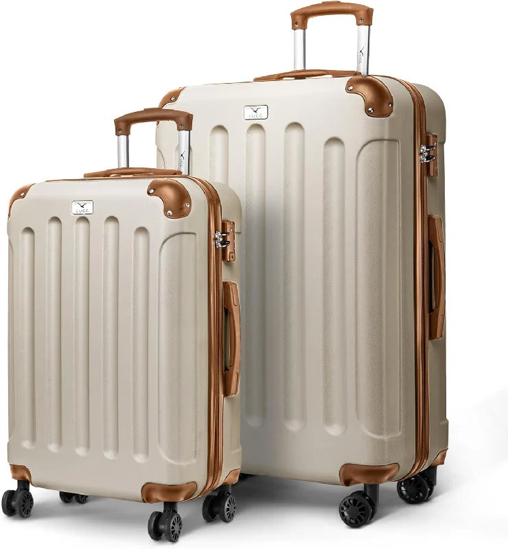 Skywander 2pc 24in & 28in Suitcase - Cream/Brown