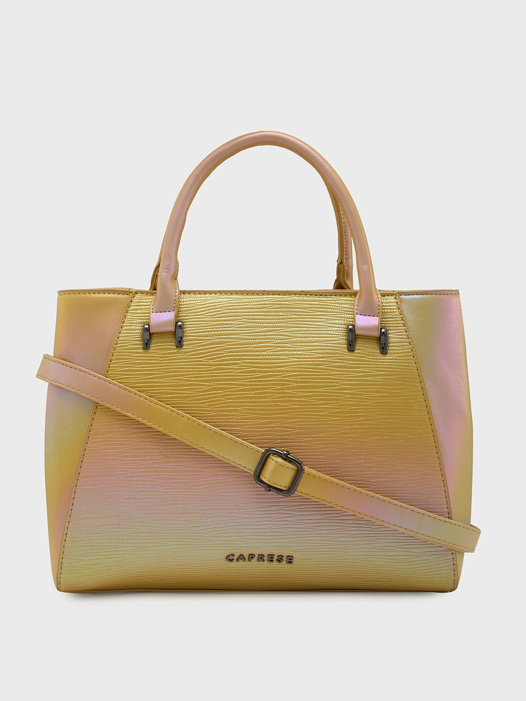 Caprese Theia Iridescent Satchel Medium Yellow