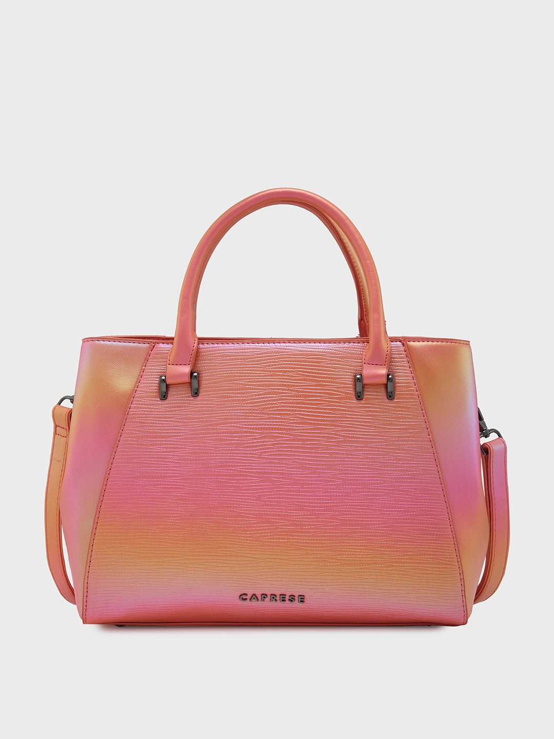 Caprese Theia Iridescent Pink Faux Leather Medium Satchel