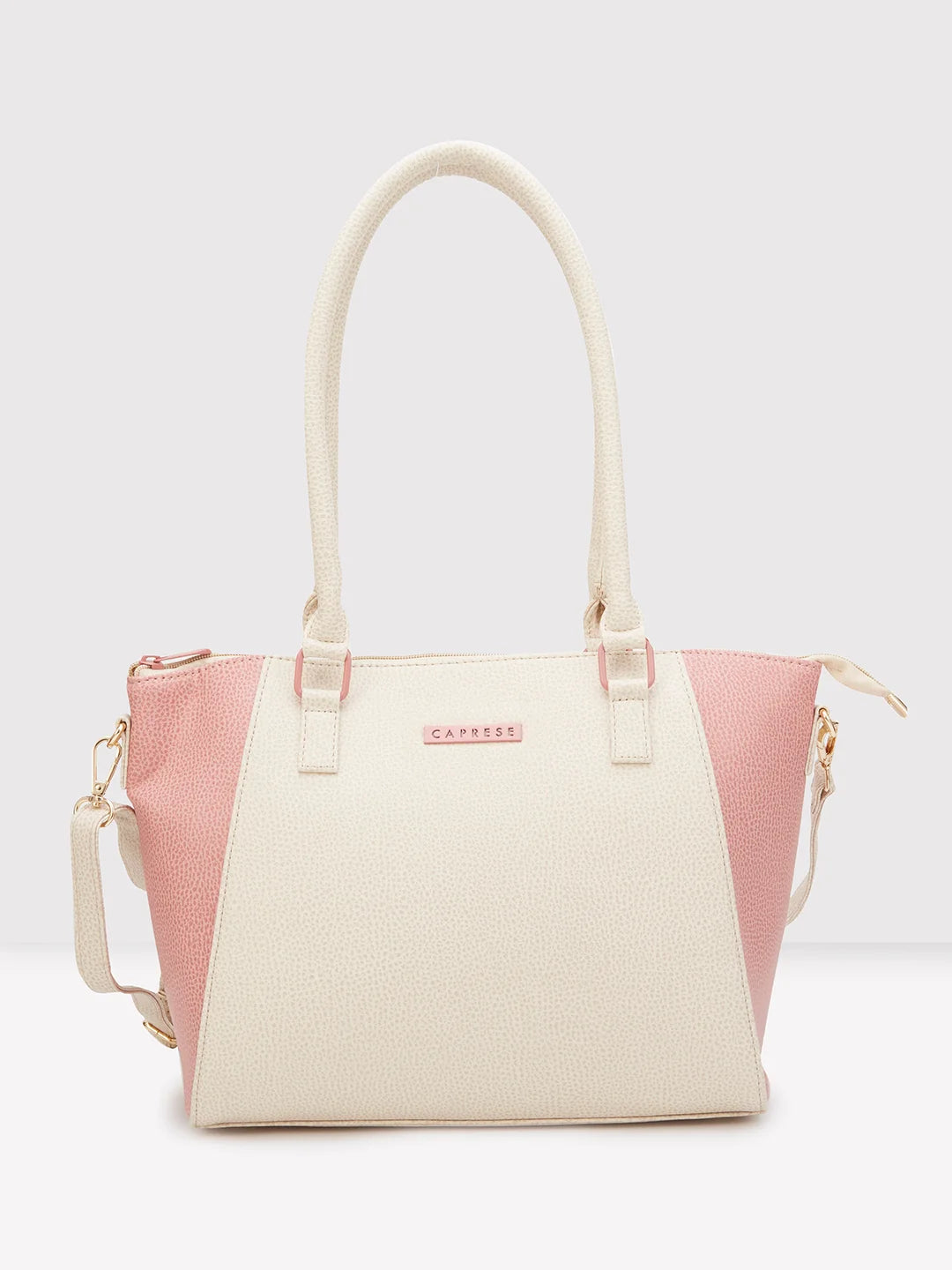 Caprese Pebble Satchel Medium Beige Blush