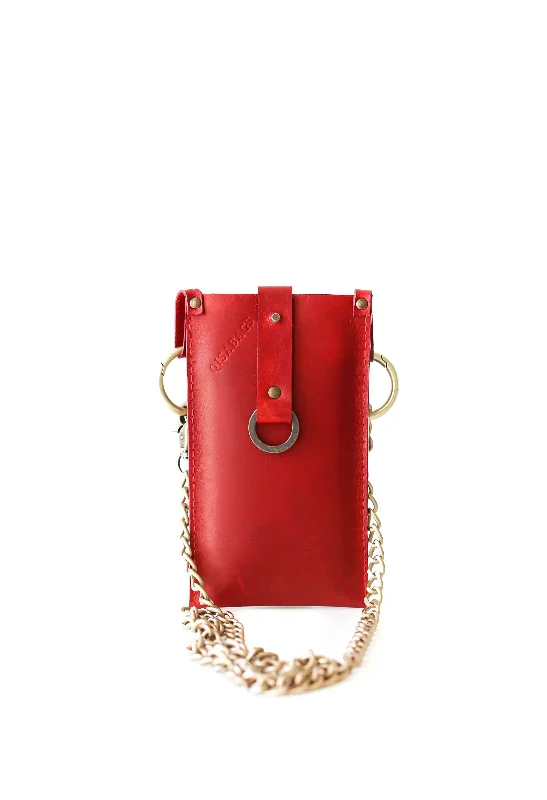 Red Leather Phone Bag