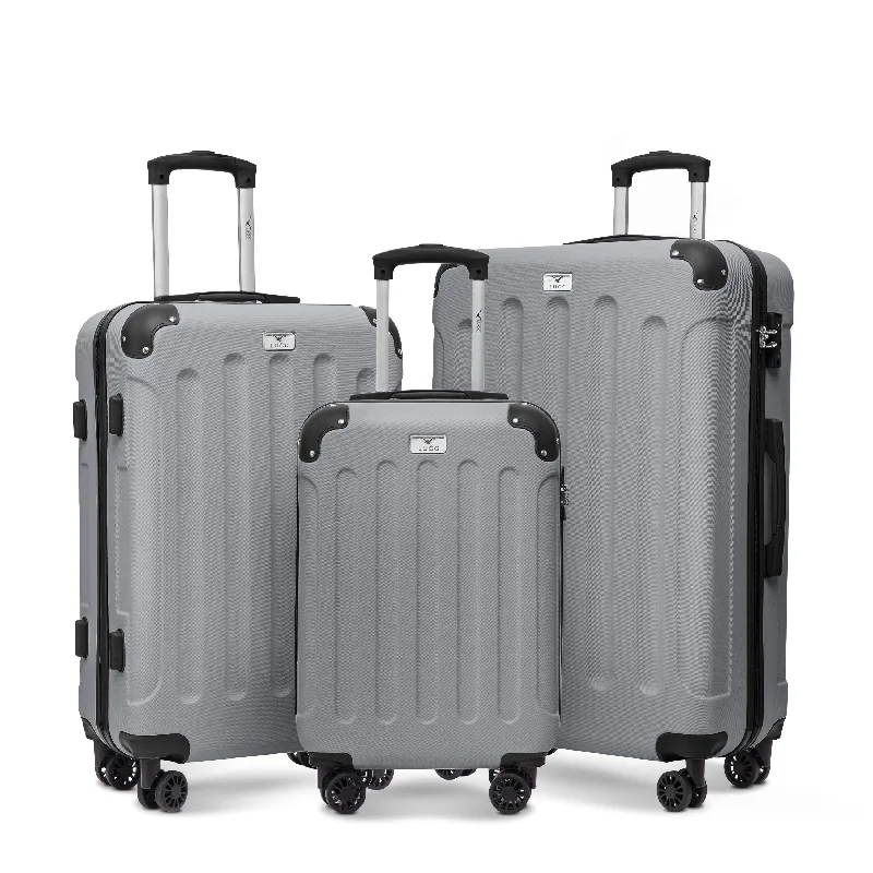 Skywander 3pc Suitcase Set in Silver