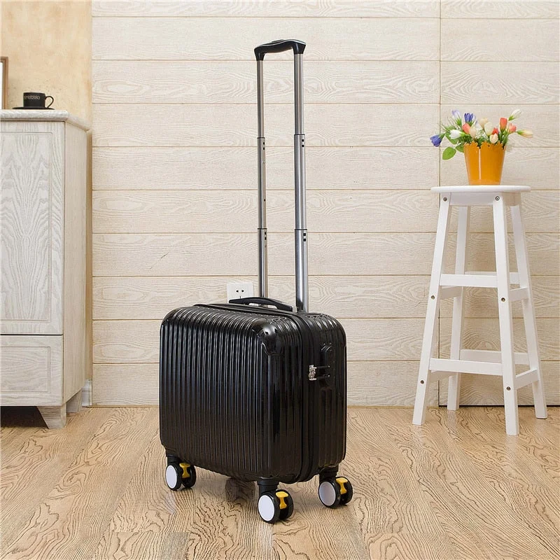 Wholesale!16 Inch High Quality Pc Candy Color Travel Luggage On Universal Wheels With Brake,Green