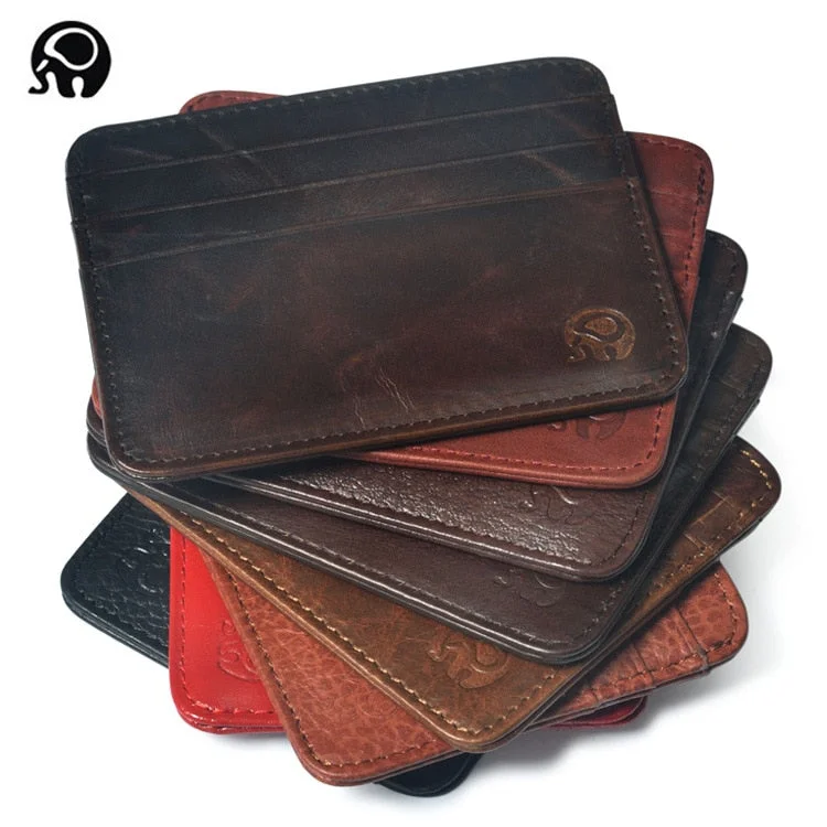 Men Wallet Business Card Holder Bank Cardholder Leather Cow Pickup Package Bus Card Holder Slim