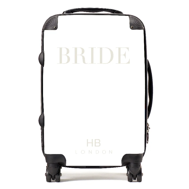 Personalised White BRIDE Suitcase