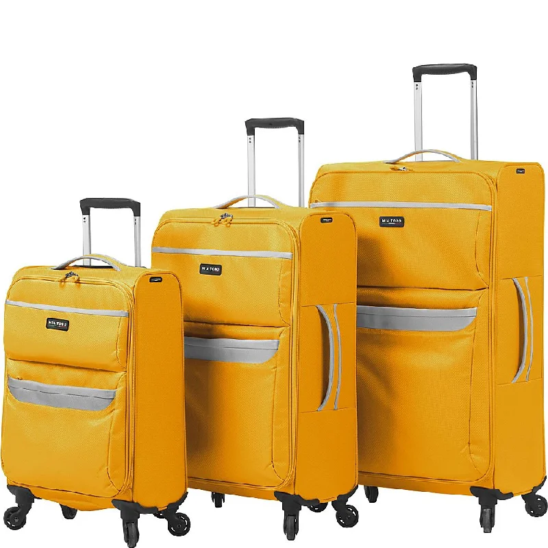 Mia Toro Bernina Softside Spinner Luggage 3 Piece Set, Yellow