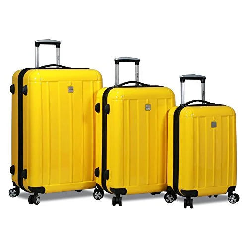 Dejuno Contour 3-Piece Hardside Spinner Tsa Lock, Yellow