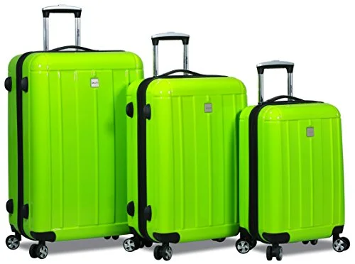 New Dejuno Polycarbonate Hard Shell Luggage Set (Apple Green)