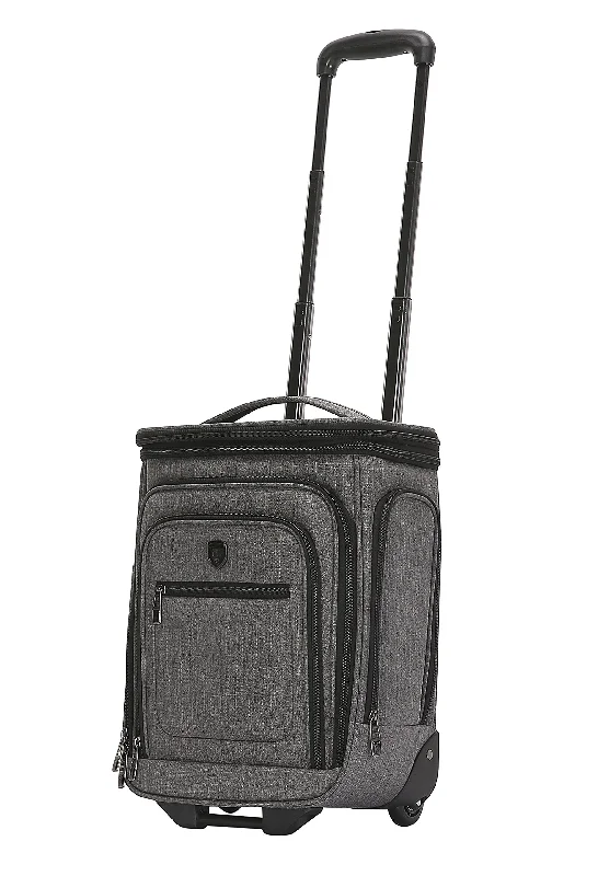 Travelers Club Luggage 17" Top Expandable Underseater W/Side USB Port Connector, Dark Gray Suitcase, Carry