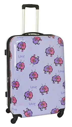 Ed Heck Multi Love Birds Hardside Spinner Luggage 28 Inch, Light Purple, One Size