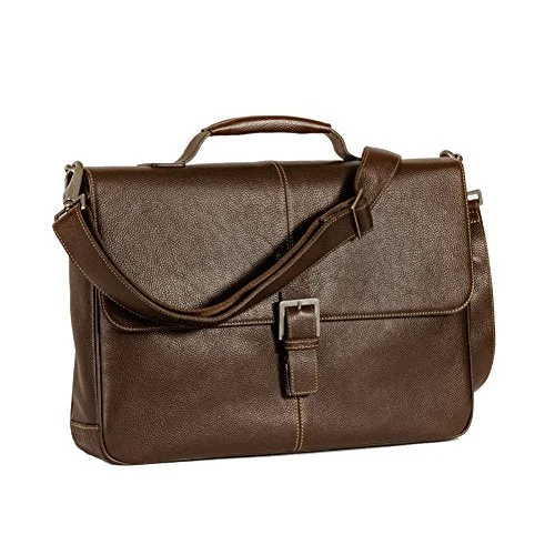 Boconi Tyler Tumbled Brokers Bag (Coffee With Khaki)