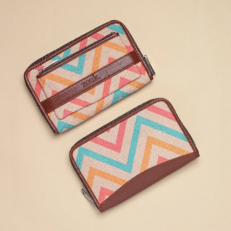 WavBeach - Chain Wallet & Classic Zipper Wallet Combo