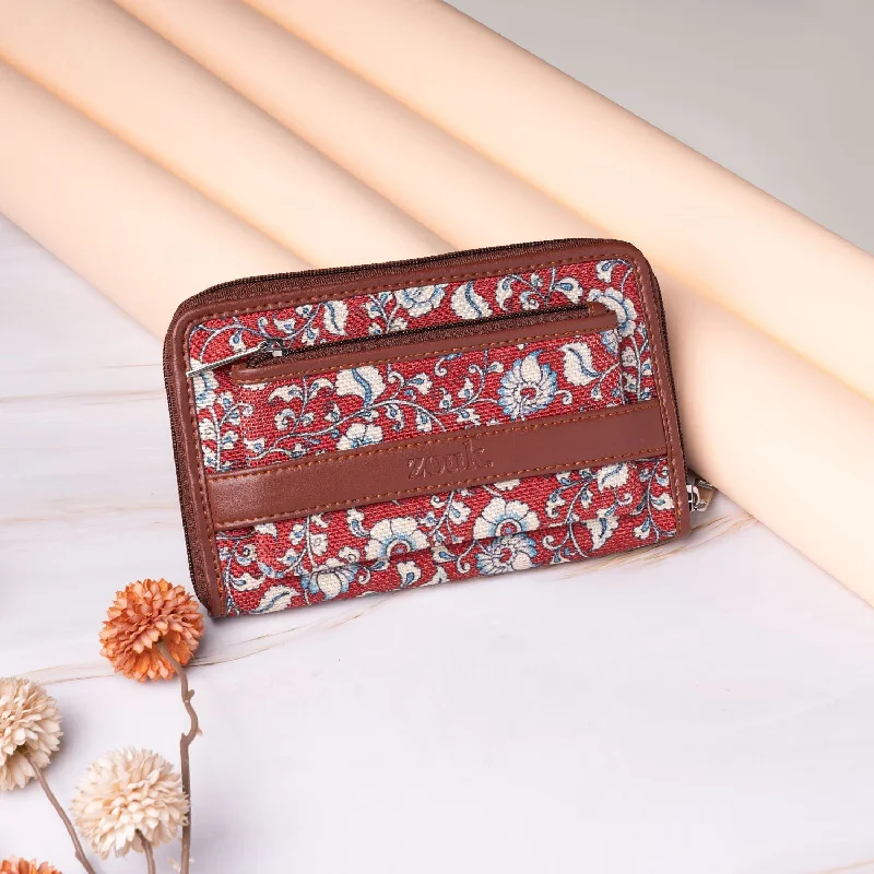 Chittoor Red Kalamkari Classic Zipper Wallet