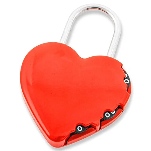 Fjm Security Sx-691 3-Dial Red Heart Combination Padlock