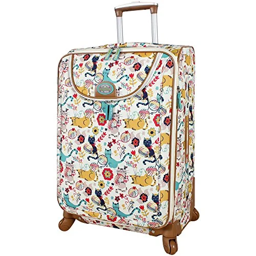 Lily Bloom Luggage Large Expandable Design Pattern Suitcase With Spinner Wheels For Woman (28In,