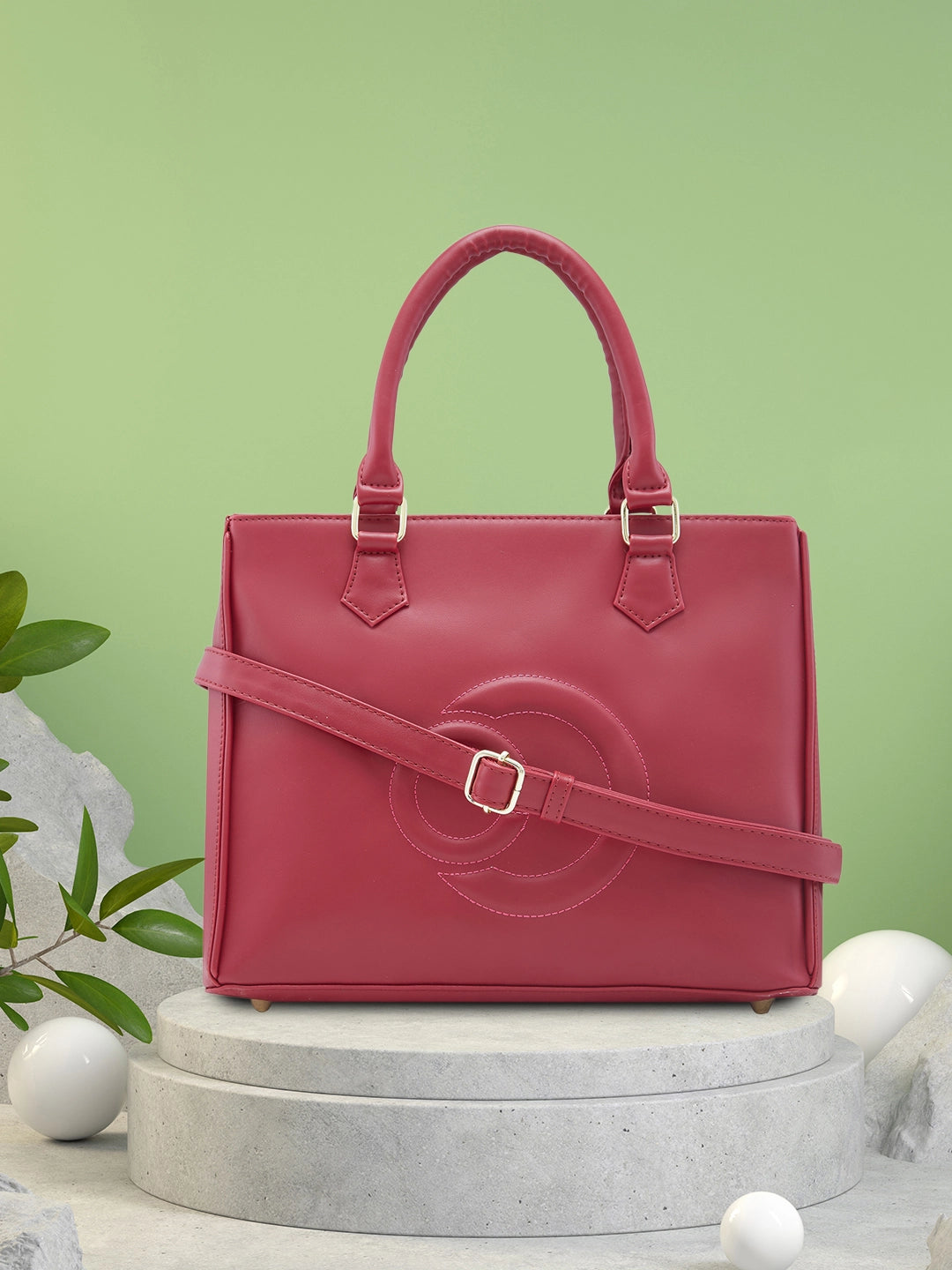 Caprese Dora Satchel Large Burgundy