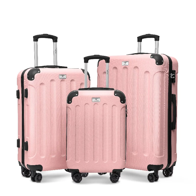 Skywander 3pc Suitcase Set in Rose Gold