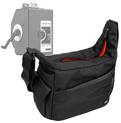 Duragadget Premium Quality Satchel-Style Messenger Bag In Black & Orange For The Lomography