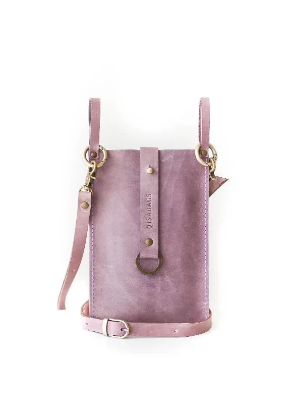 Lilac Leather Phone Bag