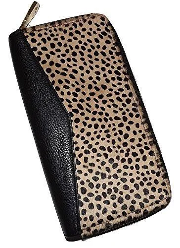 Aimee Kestenberg Women'S Leather Zip Passport Card Case Travel Wallet Cheetah