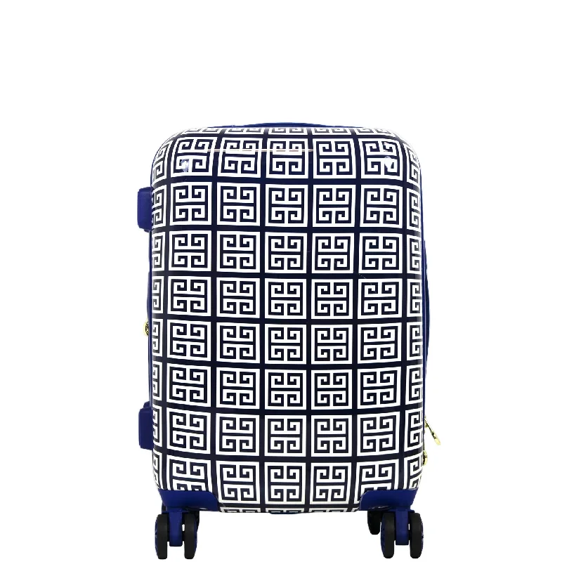 Macbeth Collection Women's Geo 21 inch Spinner Luggage, Blue