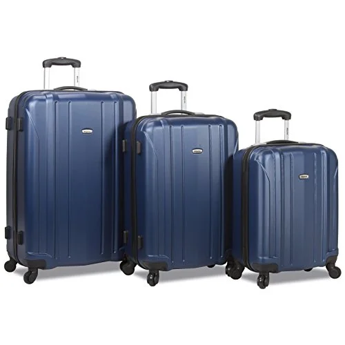 Dejuno Maverick 3-Piece Hardside Spinner Combination Lock Luggage Set - Blue