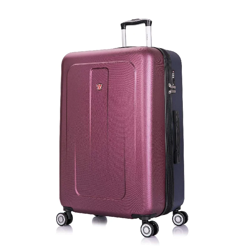 DUKAP Luggage - Crypto Collection - Lightweight Hardside Spinner 28'' Inches - Two Tone (Wine/Blue) - Suitcases with Wheels