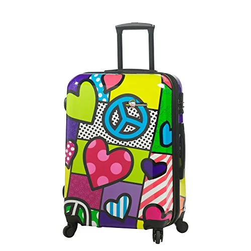 Mia Toro Peace And Love Hardside 24 Inch Luggage, Contemporary