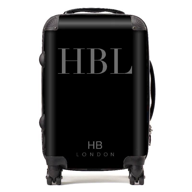 Personalised Black Subtle Fashion Font Initial Suitcase