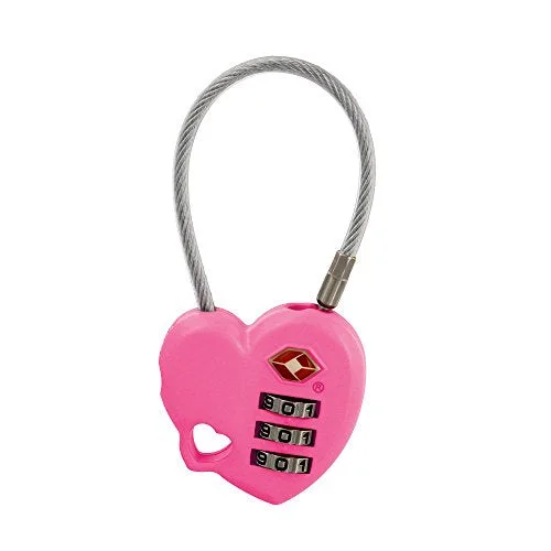 Moda Travel Easy To Use- Tsa Recognized Resettable Combination Lock Luggage Travel Lock-Pink