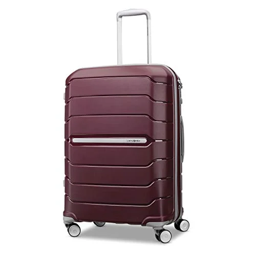 Samsonite Freeform Hardside Expandable with Double Spinner Wheels, Merlot, Checked-Medium 24-Inch