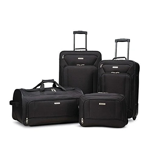 American Tourister Fieldbrook Xlt 4Pc Set (Bb/Wh Dfl/ 21/25 Upright), Black