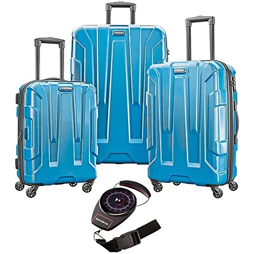 Samsonite Centric Hardside Luggage Set Caribbean Blue W/Luggage Scale Red/Black