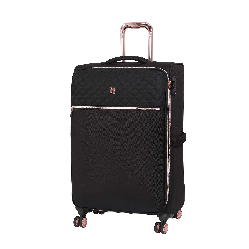 it luggage Divinity 8 Wheel Lightweight Semi Expander Medium With Tsa Lock Suitcase, 70 cm, 90 L, Black