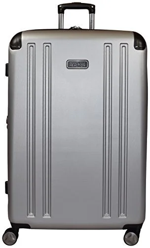 Kenneth Cole Reaction 8 Wheelin Expandable Luggage Spinner Suitcase Medium 25" (Light Silver)